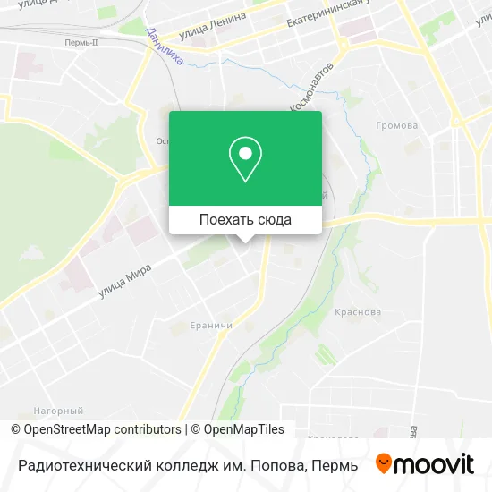 Карта Радиотехнический колледж им. Попова