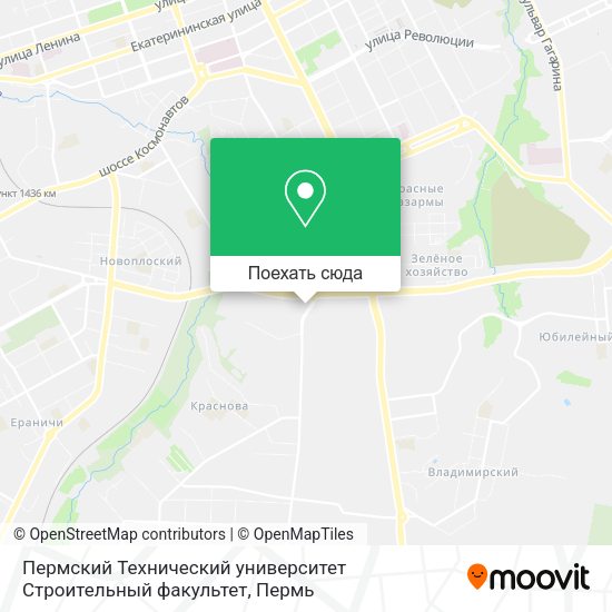 Карта Пермский Технический университет Строительный факультет