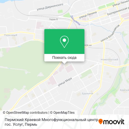 Карта Пермский Краевой Многофункциональный центр гос. Услуг