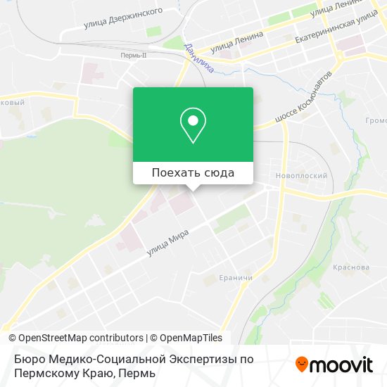 Карта Бюро Медико-Социальной Экспертизы по Пермскому Краю