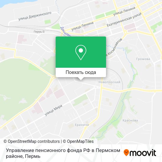 Карта Управление пенсионного фонда РФ в Пермском районе