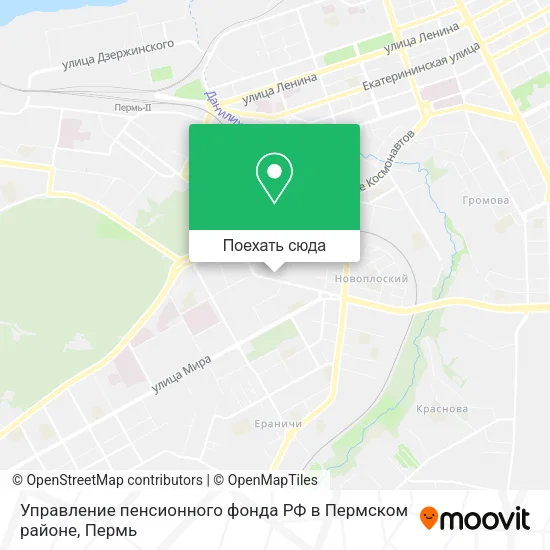Карта Управление пенсионного фонда РФ в Пермском районе