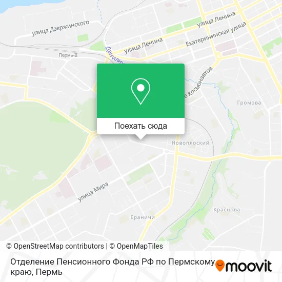 Карта Отделение Пенсионного Фонда РФ по Пермскому краю