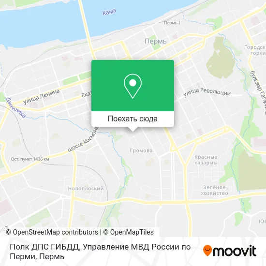Карта Полк ДПС ГИБДД, Управление МВД России по Перми