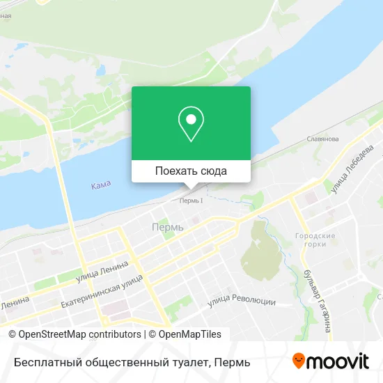 Карта Бесплатный общественный туалет