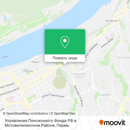 Карта Управление Пенсионного Фонда РФ в Мотовилихинском Районе