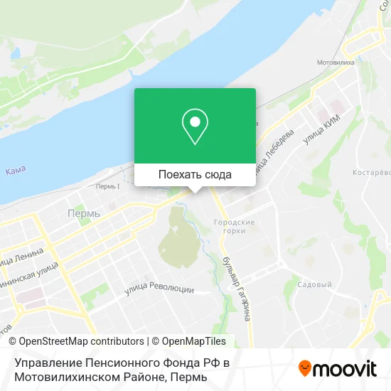 Карта Управление Пенсионного Фонда РФ в Мотовилихинском Районе