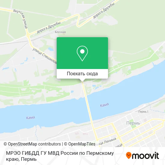 Карта МРЭО ГИБДД ГУ МВД России по Пермскому краю