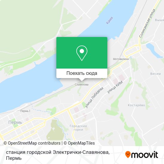 Карта станция городской Электрички-Славянова