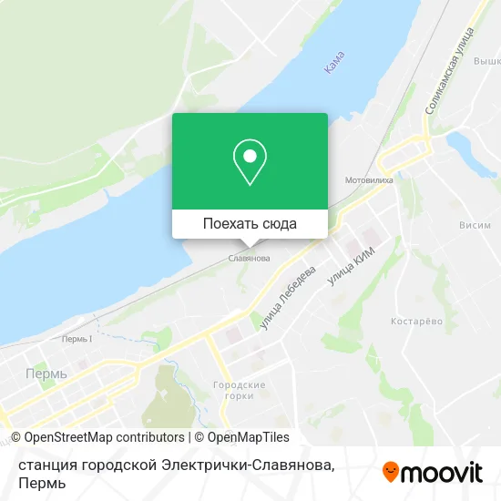 Карта станция городской Электрички-Славянова