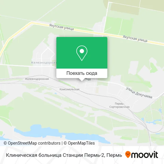 Карта Клиническая больница Станции Пермь-2