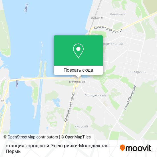 Карта станция городской Электрички-Молодежная