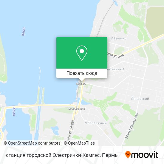 Карта станция городской Электрички-Камгэс