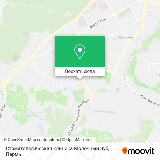 Карта Стоматологическая клиника Молочный Зуб