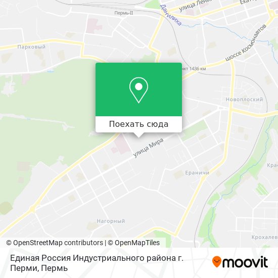 Карта Единая Россия Индустриального района г. Перми