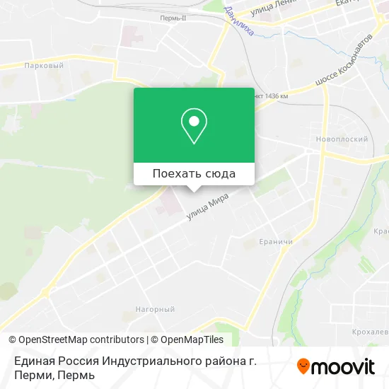 Карта Единая Россия Индустриального района г. Перми