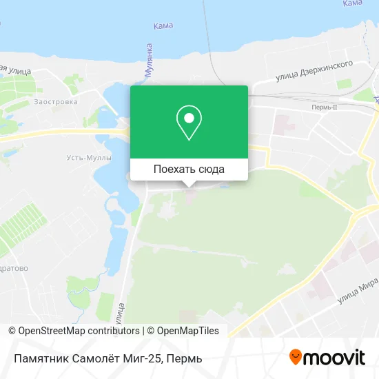 Карта Памятник Самолёт Миг-25