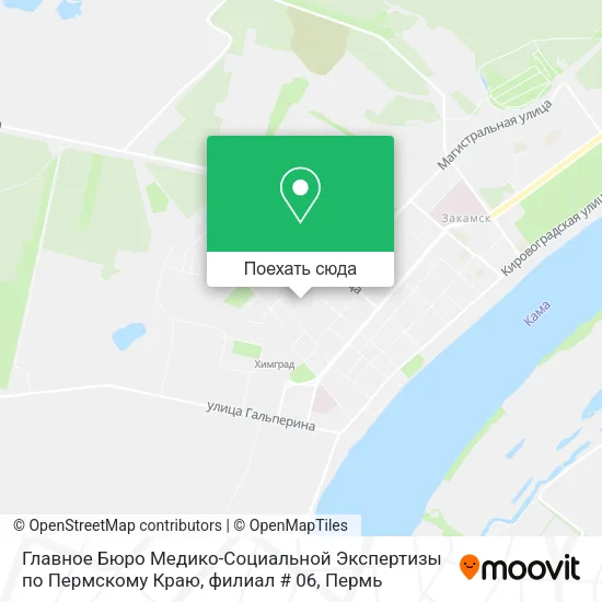 Карта Главное Бюро Медико-Социальной Экспертизы по Пермскому Краю, филиал # 06
