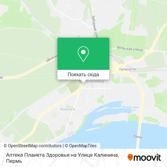Карта Аптека Планета Здоровья на Улице Калинина