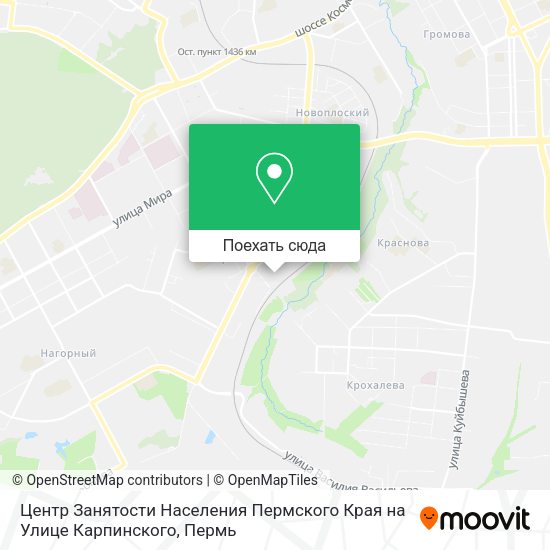 Карта Центр Занятости Населения Пермского Края на Улице Карпинского