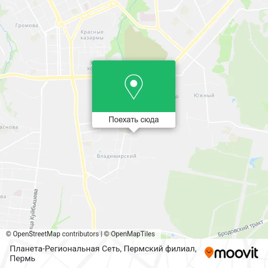 Карта Планета-Региональная Сеть, Пермский филиал