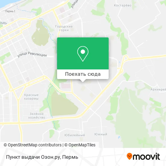 Карта Пункт выдачи Озон.ру