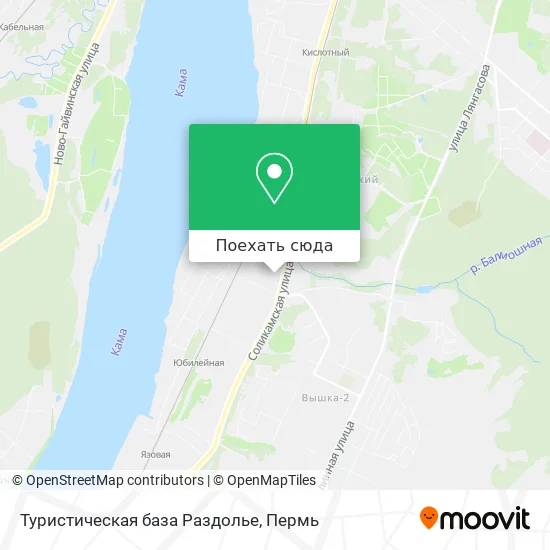 Карта Туристическая база Раздолье