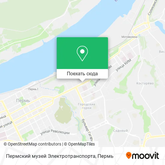 Карта Пермский музей Электротранспорта
