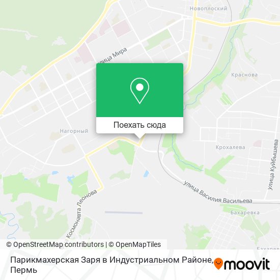 Карта Парикмахерская Заря в Индустриальном Районе