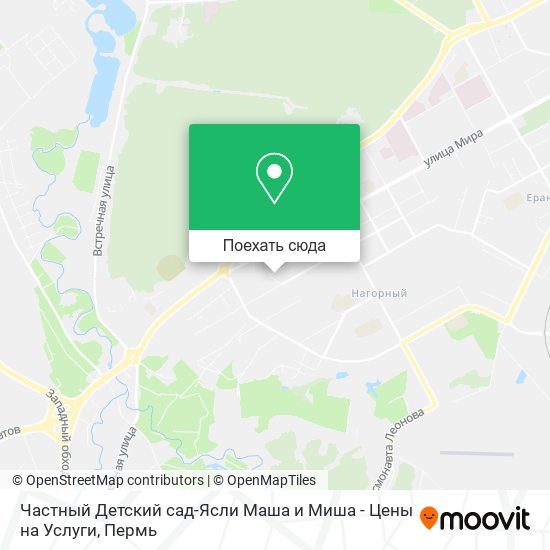 Карта Частный Детский сад-Ясли Маша и Миша - Цены на Услуги
