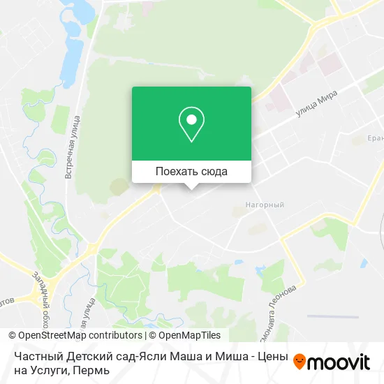 Карта Частный Детский сад-Ясли Маша и Миша - Цены на Услуги