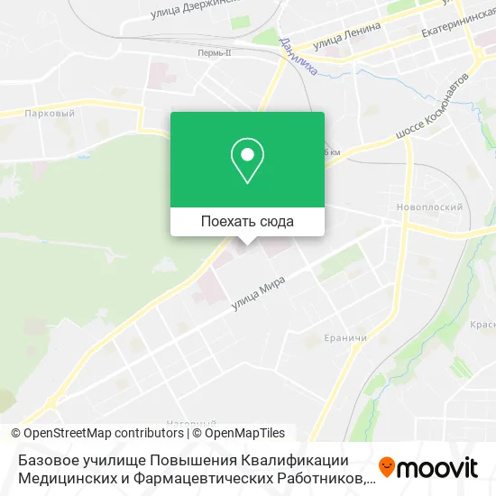 Карта Базовое училище Повышения Квалификации Медицинских и Фармацевтических Работников