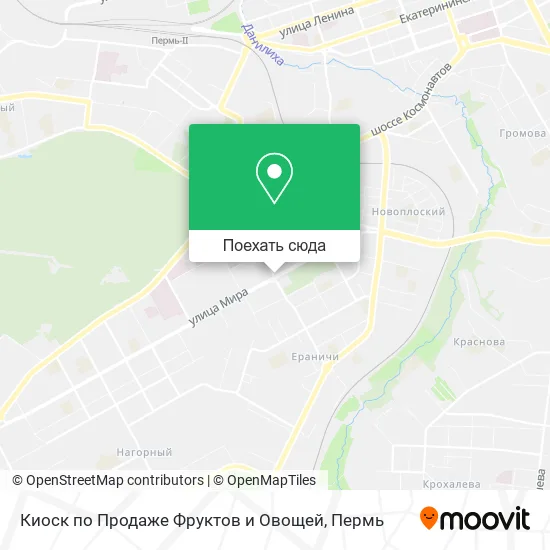 Карта Киоск по Продаже Фруктов и Овощей