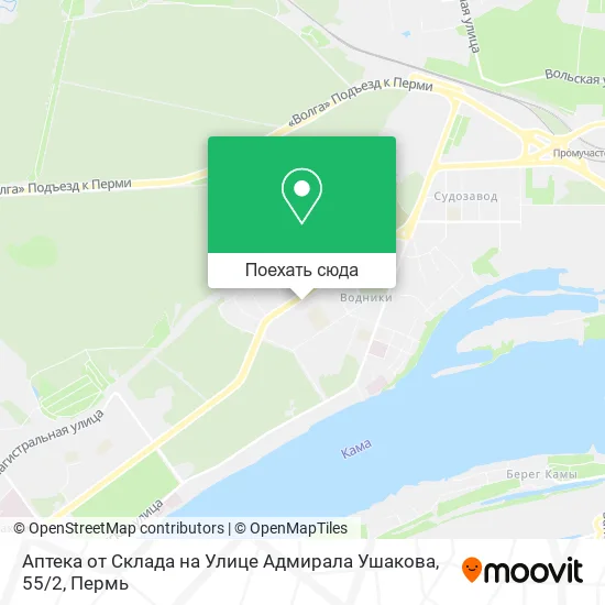 Карта Аптека от Склада на Улице Адмирала Ушакова, 55 / 2