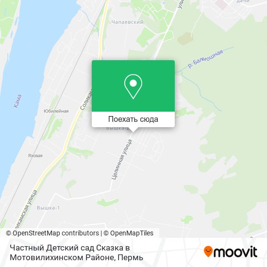 Карта Частный Детский сад Сказка в Мотовилихинском Районе