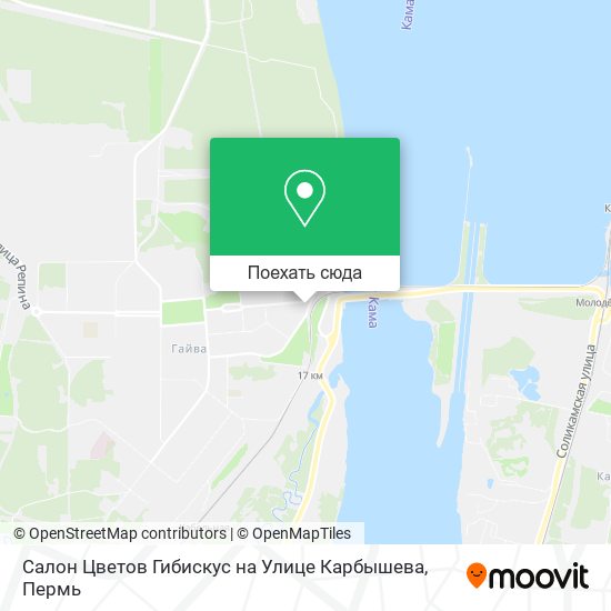 Карта Салон Цветов Гибискус на Улице Карбышева