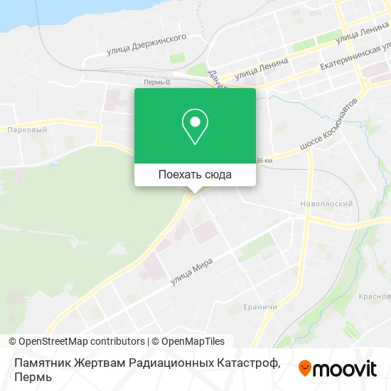 Карта Памятник Жертвам Радиационных Катастроф
