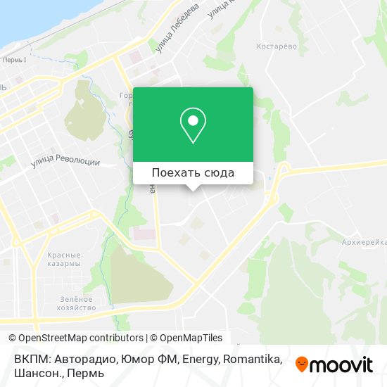 Карта ВКПМ: Авторадио, Юмор ФМ, Energy, Romantika, Шансон.