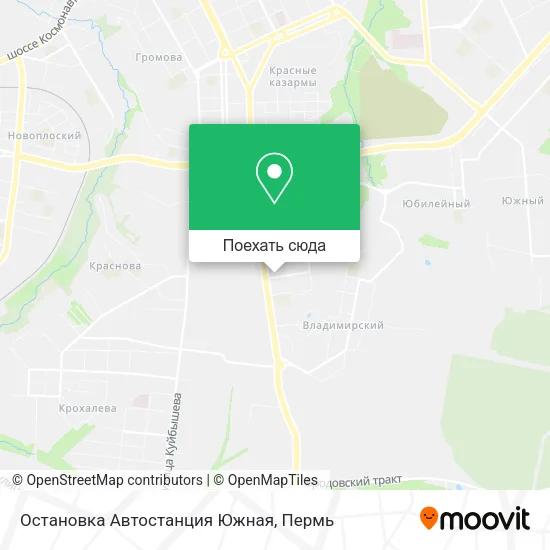 Карта Остановка Автостанция Южная