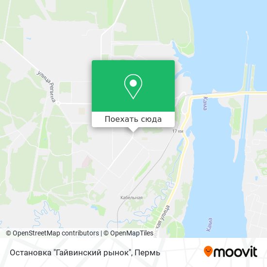 Карта Остановка "Гайвинский рынок"