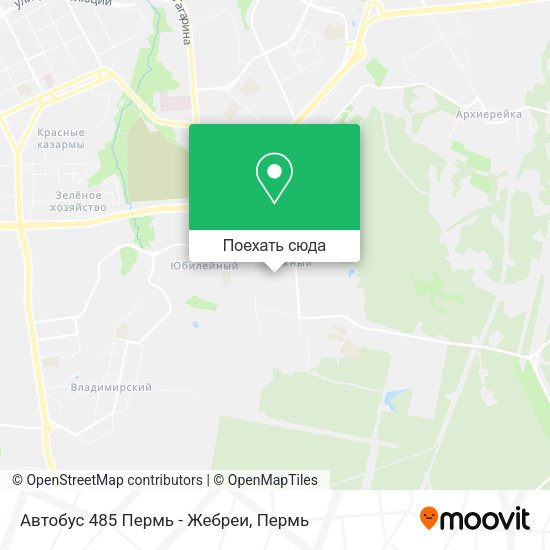 Карта Автобус 485 Пермь - Жебреи