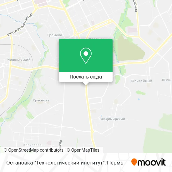 Карта Остановка "Технологический институт"
