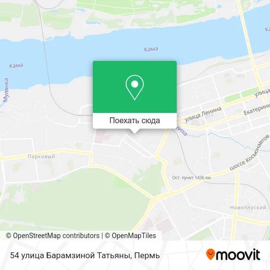 Карта 54 улица Барамзиной Татьяны