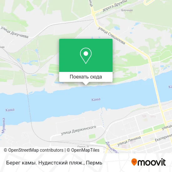 Карта Берег камы. Нудистский пляж.