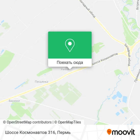 Карта Шоссе Космонавтов 316