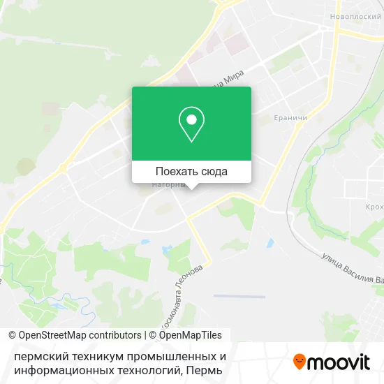 Карта пермский техникум промышленных и информационных технологий
