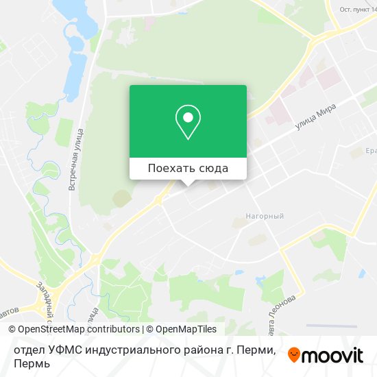 Карта отдел УФМС индустриального района г. Перми