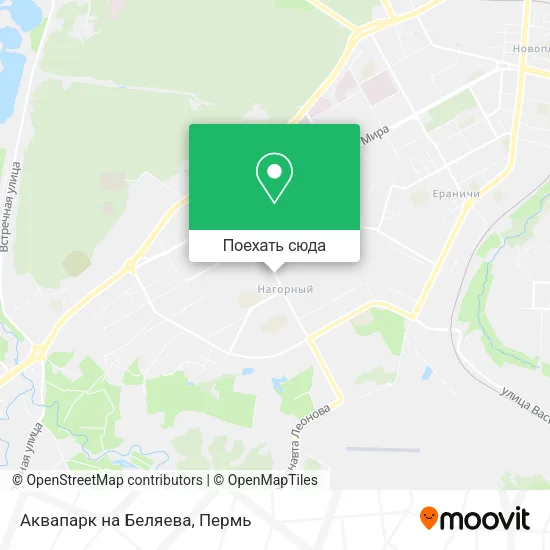 Карта Аквапарк на Беляева