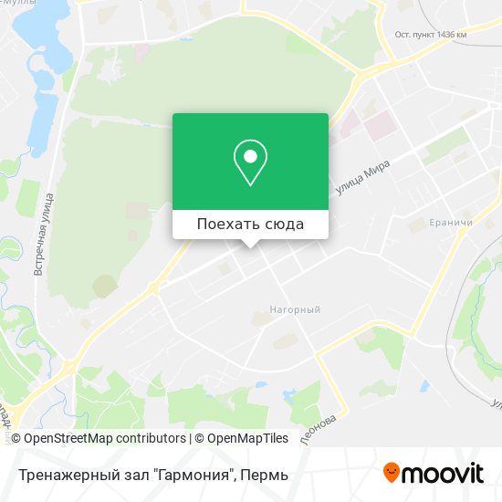 Карта Тренажерный зал "Гармония"