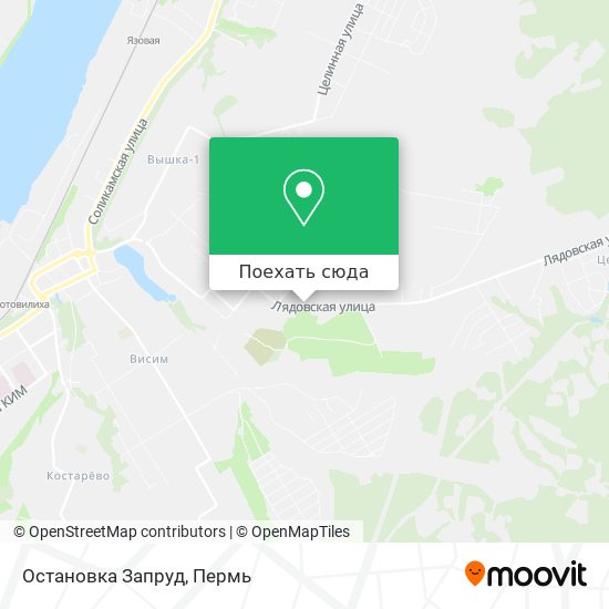 Карта Остановка Запруд